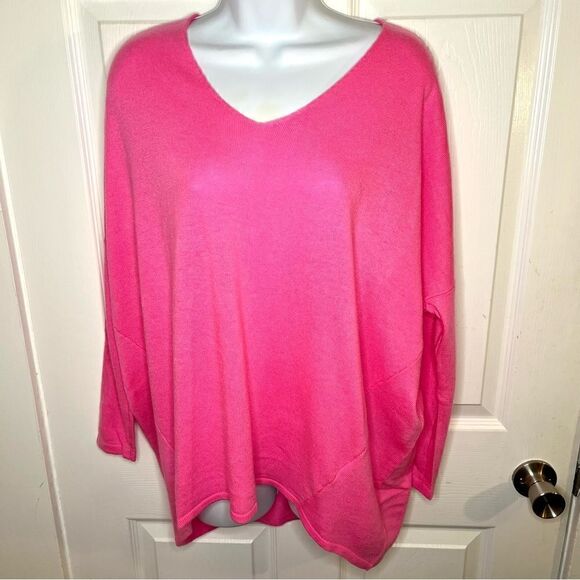 Red Dress Miracle I’ll Wait For You Relaxed Dolman Knit Sweater Top Pink ML - Picture 4 of 12